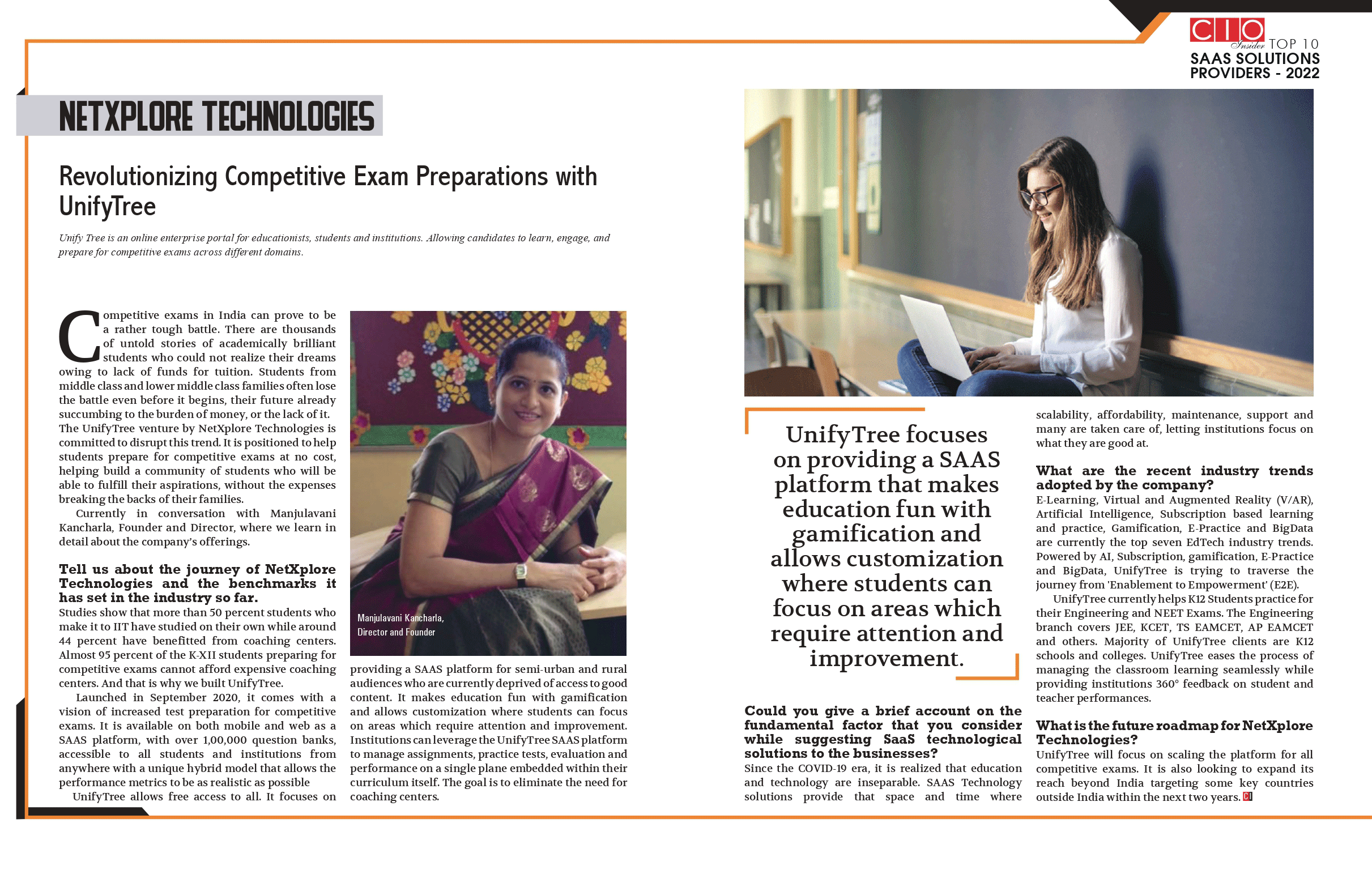 Unify Tree is an online enterprise portal for educationists, students and institutions. Allowing candidates to learn, engage, and prepare for competitive exams across different domains.